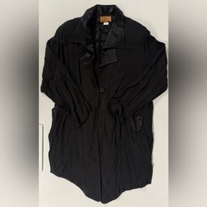 Vtg 60s First Lady Jackie Julian Black Sheer Button Front Fashion Jacket Medium